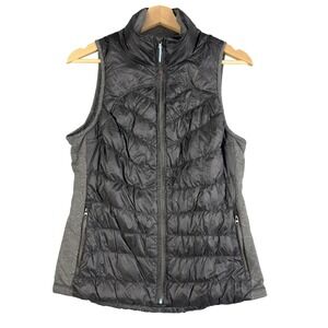 Tangerine Vest Women's Size S‎ Full Zip Black Quilted Duck Down Casual